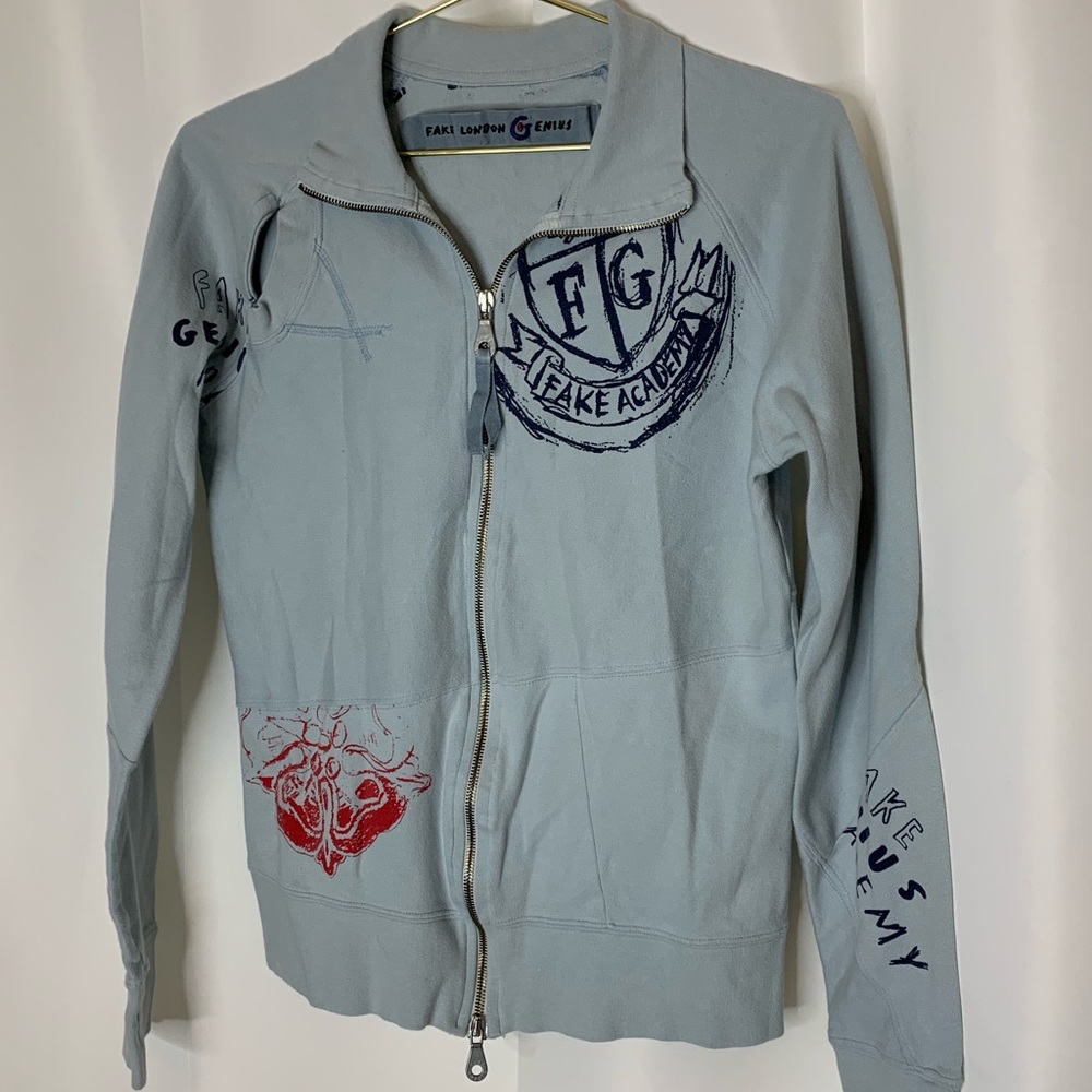 - EUC FAKE LONDON GENIUS DISTRESSED JACKET S…